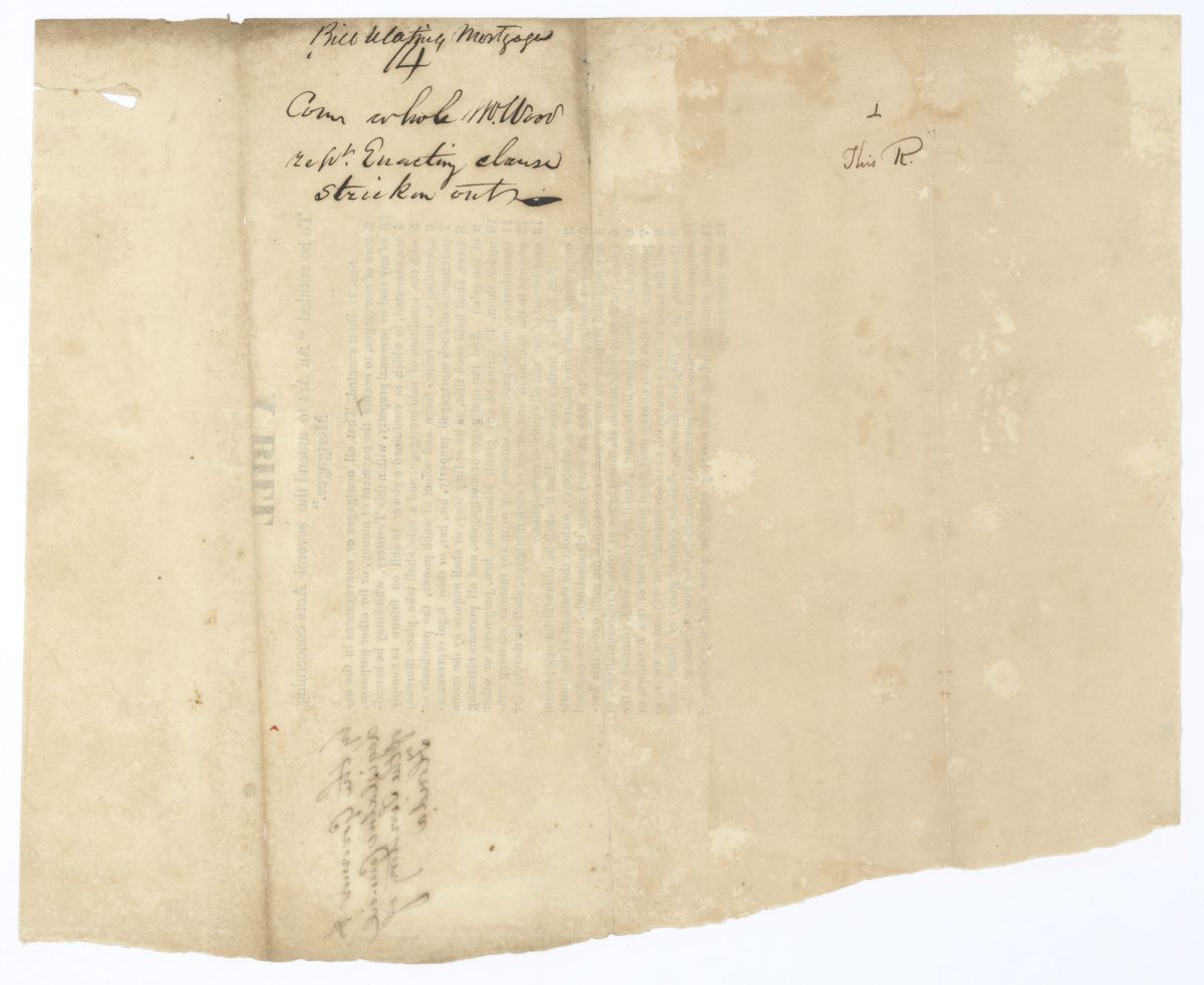 Draft of an Act to Amend the Several Acts Concerning Mortgages, 1836