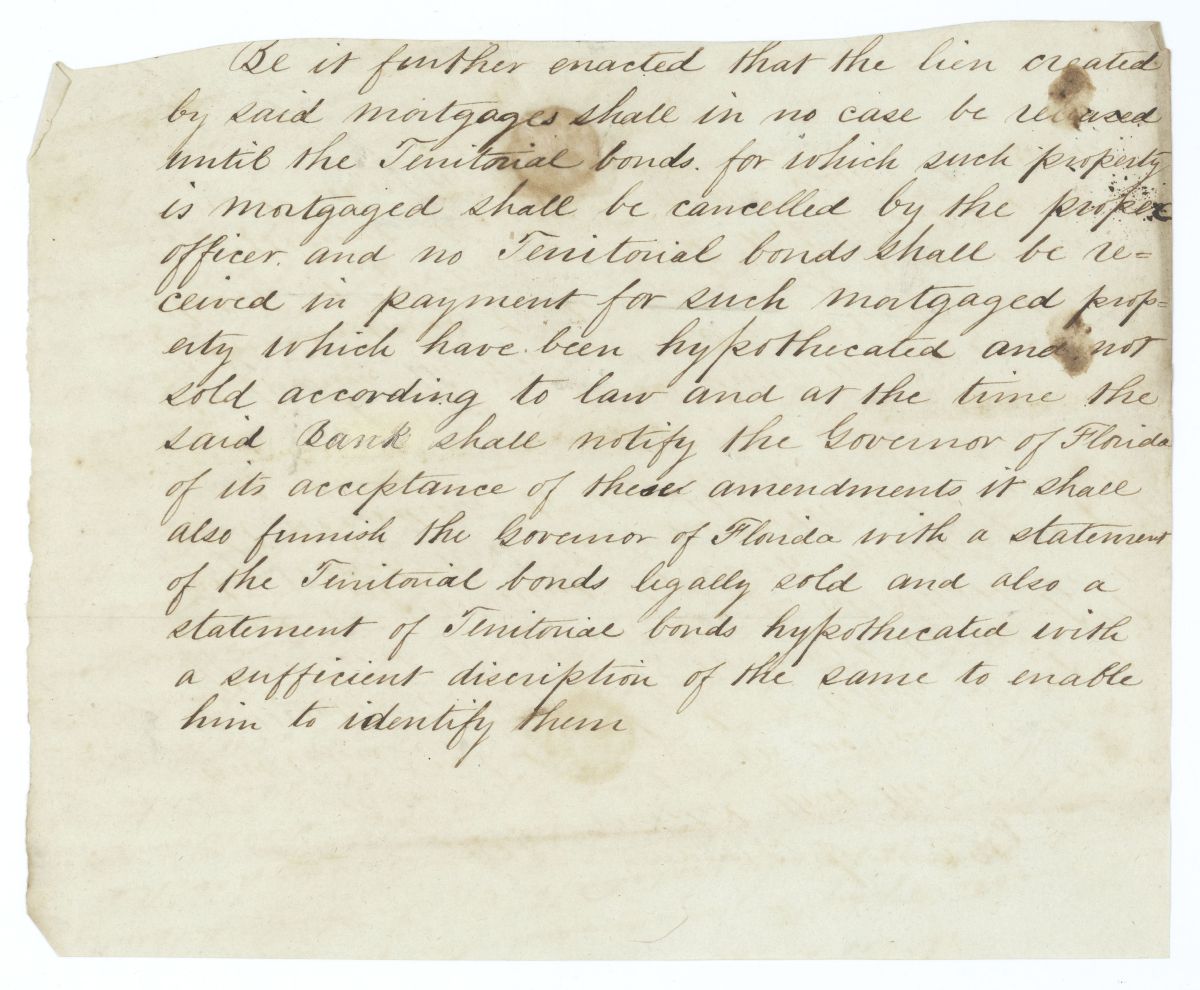 Fragment of an Amendment to an Act Concerning Banking, 1843