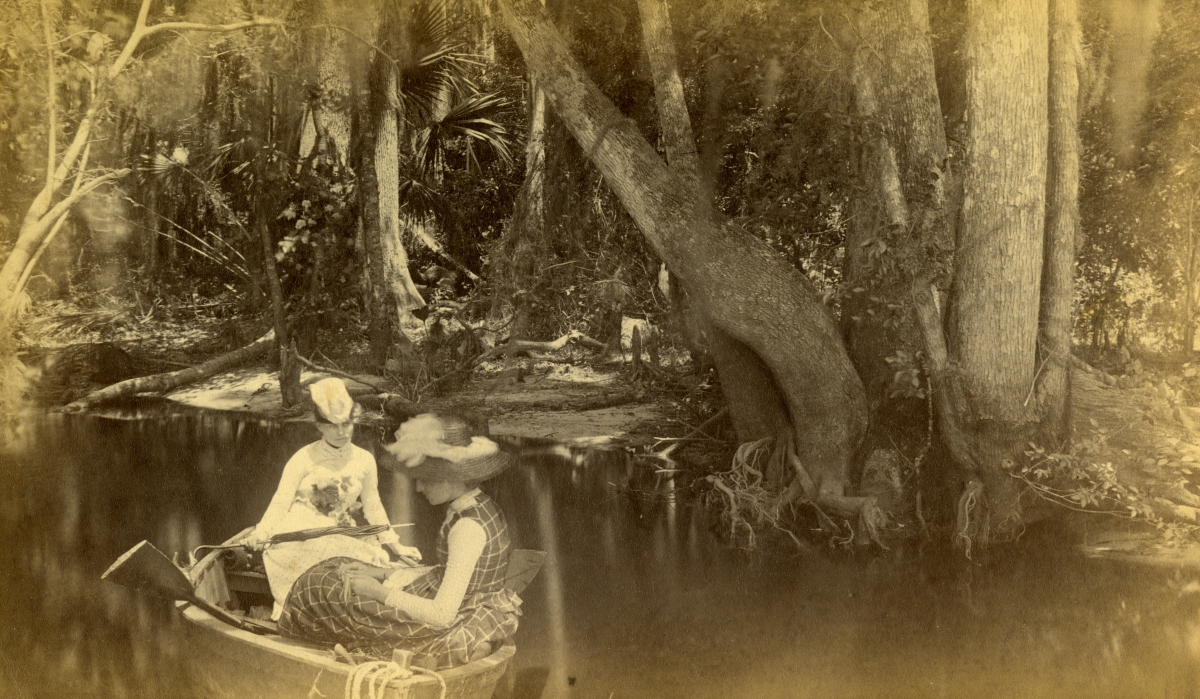 Florence Dakin and friend Eloise Bennett on the Saint Johns River near Racimo Plantation