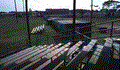 Close-up view of bleachers at a baseball field in Port St. Joe.