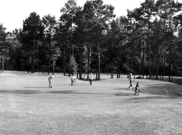 Golfers in play on the Florida Caverns Golf Course, 1947.