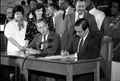 Governor Bob Martinez signing the Martin Luther King bill - Tallahassee, Florida.