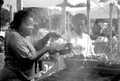 Rosalie Pitts (L) and Rovenia Certain cooking barbecue for Good Samaritan Foods at Zora Neale Hurston Festival- Eatonville, Florida