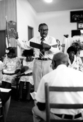 M.L. Long leading sacred harp singing at S.E. Alabama & Florida Union Sacred Harp Sing- Campbellton, Florida