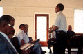 Man leading Sacred Harp singing at the Bethlehem Primitive Baptist Church - Old Chicora, Florida