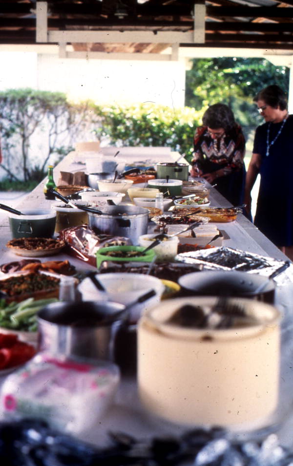 Food laid out for members of Bethlehem Primitive Baptist Church: Old Chicora, Florida (not after 1978)