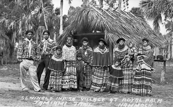 Seminole village: Royal Palm Hammock, Tamiami Trail (ca. 1920s)