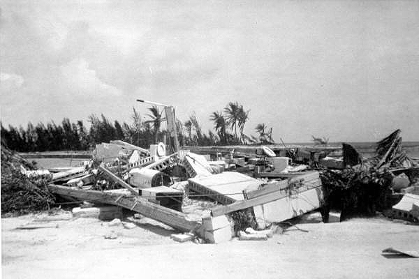 Remains of a Coral Cove home after Hurricane Donna swept through Florida in September 1960. 