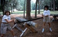 Debbie Fant, with fellow folklorist Rikki Saltzman, at the 1989 Fourth of July celebration: White Springs, Fla. (1989).