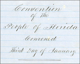 Detail from Florida Convention of the People, Minutes, 1861-1862