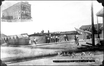 Wreckage of Nichols Cigar Factory after the hurricane: Key West, Florida (1909)