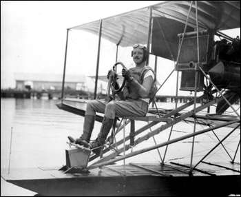 Lt. Commander William M. Corry on seaplane: Pensacola, Florida (1915)