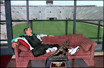 Bobby Bowden with Charlie Ward's Heisman Trophy: Tallahassee, Florida (1993)