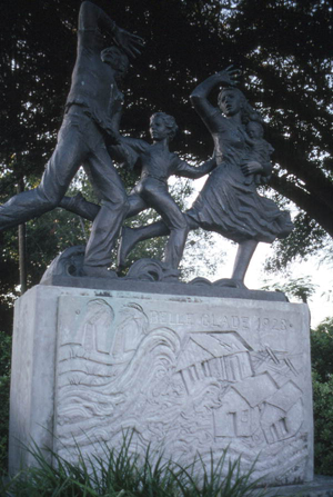 Statue commemorating the 1928 hurricane: Belle Glade, Florida