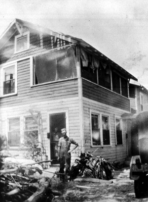 Home damaged by the 1926 hurricane: Miami, Florida