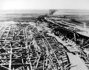 Remains of Fulford Speedway after being struck by a hurricane