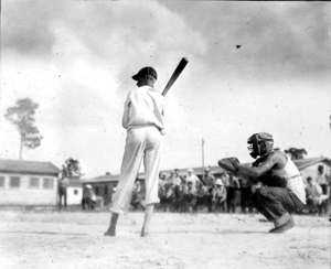 Baseball game against a Jasonville team at the WWI veterans labor camp: Welaka, Florida (1935)