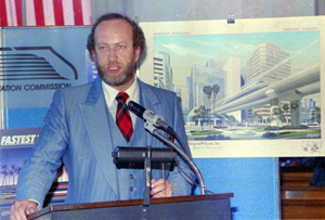 David Ramsay making presentation for Florida High Speed Rail Commission (1988)