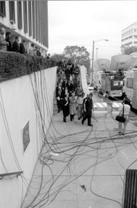 Lawyers leaving the capitol building during the 2000 presidential election vote dispute