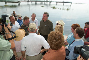 Governor Bush speaking about the Lake Okeechobee & Estuary Recovery Plan (2005)