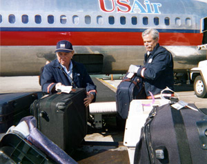 U.S. Senator Bob Graham working for USAir during his 365th workday (2001)