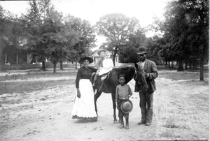 Winthrop children on horseback with the Merritts (ca. 1890)