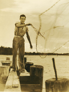 21. Evenings, boys cast for mullet to be sold as bait to the party boats.