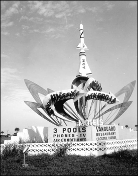 Motel signs representing space programs Cocoa Beach, Florida (1958)