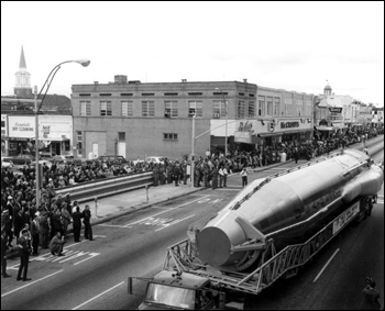 Air Force Space Museum parade float in Governor Kirk's inaugural parade: Tallahassee, Florida (1967)