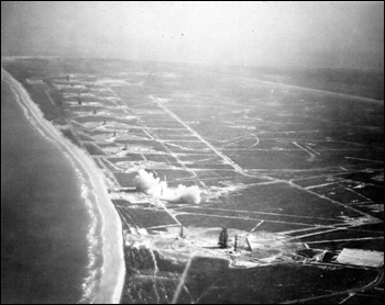 Row of intercontinental ballistic missiles: Cape Canaveral, Florida (19--)