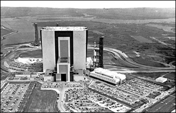 Apollo 4 exiting the vehicle assembly building: Cape Canaveral, Florida (1967)