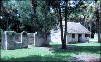 Tabby slave cabins at the Kingsley Plantation State Historic Site: Fort George Island, Florida (20th century)