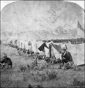 Street of Company E at the Rough Riders' camp: Tampa, Florida (1898)