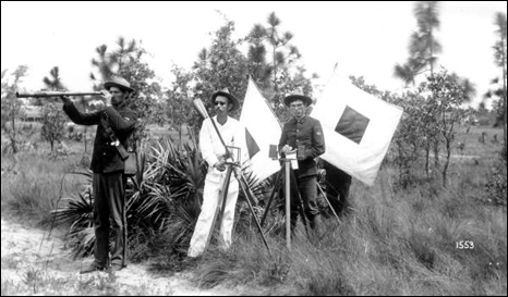 Army signal corps soldiers during the Spanish-American war (1898)