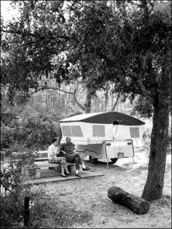 Campers in Ocala National Forest: Ocala National Forest, Florida (1961