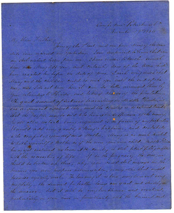 Letter, November 17, 1864, T. W. Brevard, 