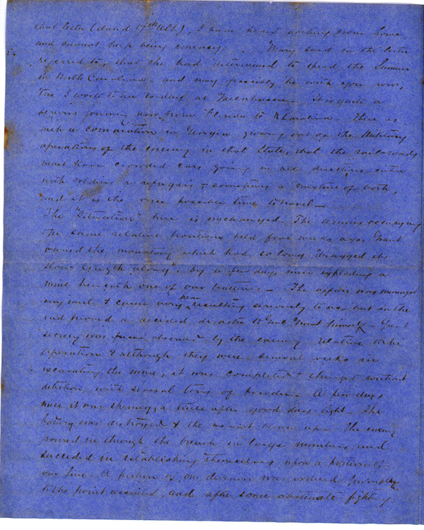 Letter, August 2, 1864, T. W. Brevard, 