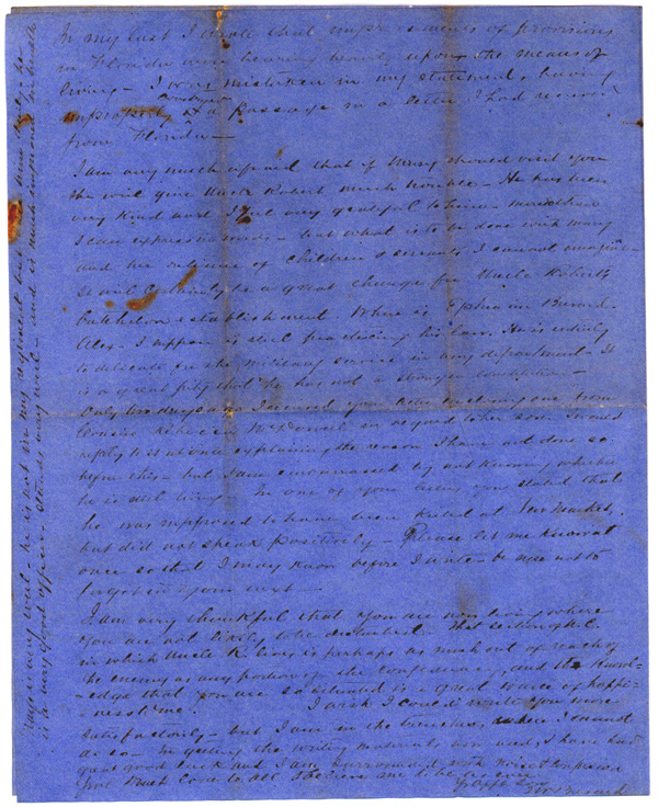 Letter, August 2, 1864, T. W. Brevard, 