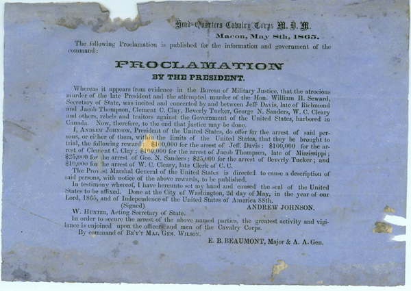 Proclamation by President Andrew Johnson