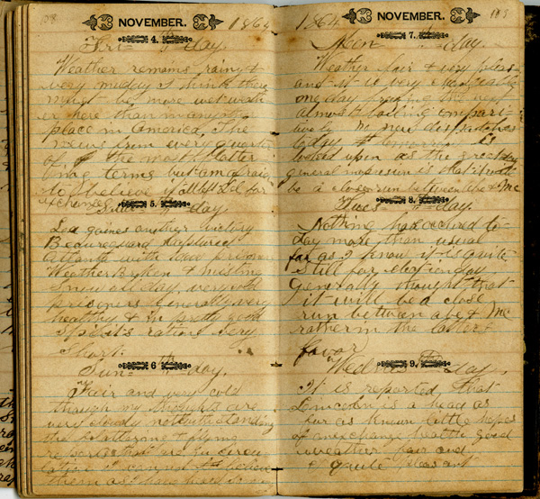 Wilber Wightman Gramling Diary, 1864-1865