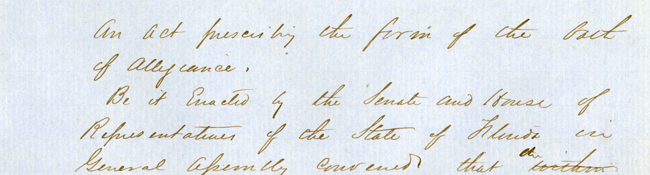 An Act Prescribing the Form of an Oath of Allegiance, 1861 (Series 50, Florida Legislature, Senate Bill Files, 1845-1927)