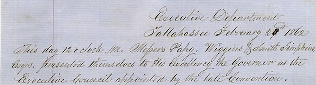 Minutes of the Executive Council, February 28, 1862 (Series 82, 1862)