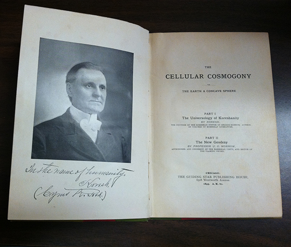 Title page and facing page from the second printing of <em>The Cellular Cosmogony</em>, 1899
