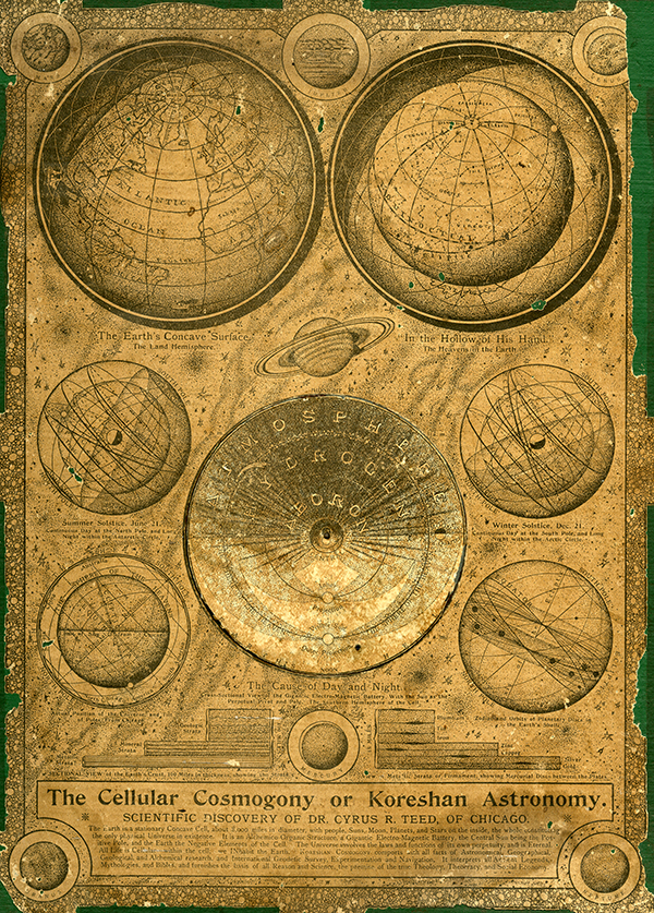 Graphic explanation of the cellular cosmogony expounded by Koreshan Unity founder Cyrus Teed
