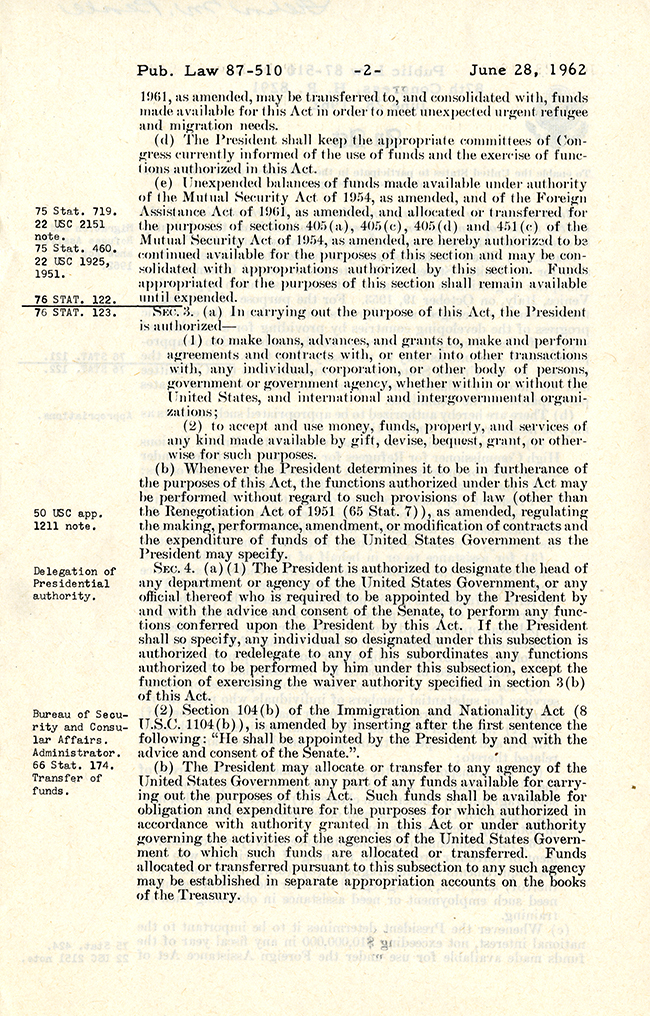 Migration and Refugee Assistance Act of 1962