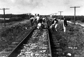 Gandy dancers straightening track: Miami Region, Florida