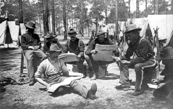 Street of Company E at the Rough Riders' camp: Tampa, Florida (1898)