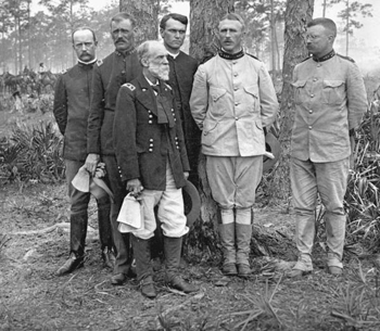 Group portrait of Colonel Theodore Roosevelt and other high ranking officials of the 1st U.S. Volunteer Cavalry Regiment: Tampa, Florida