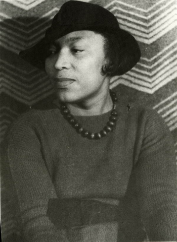 Postcard with portrait of author Zora Neale Hurston