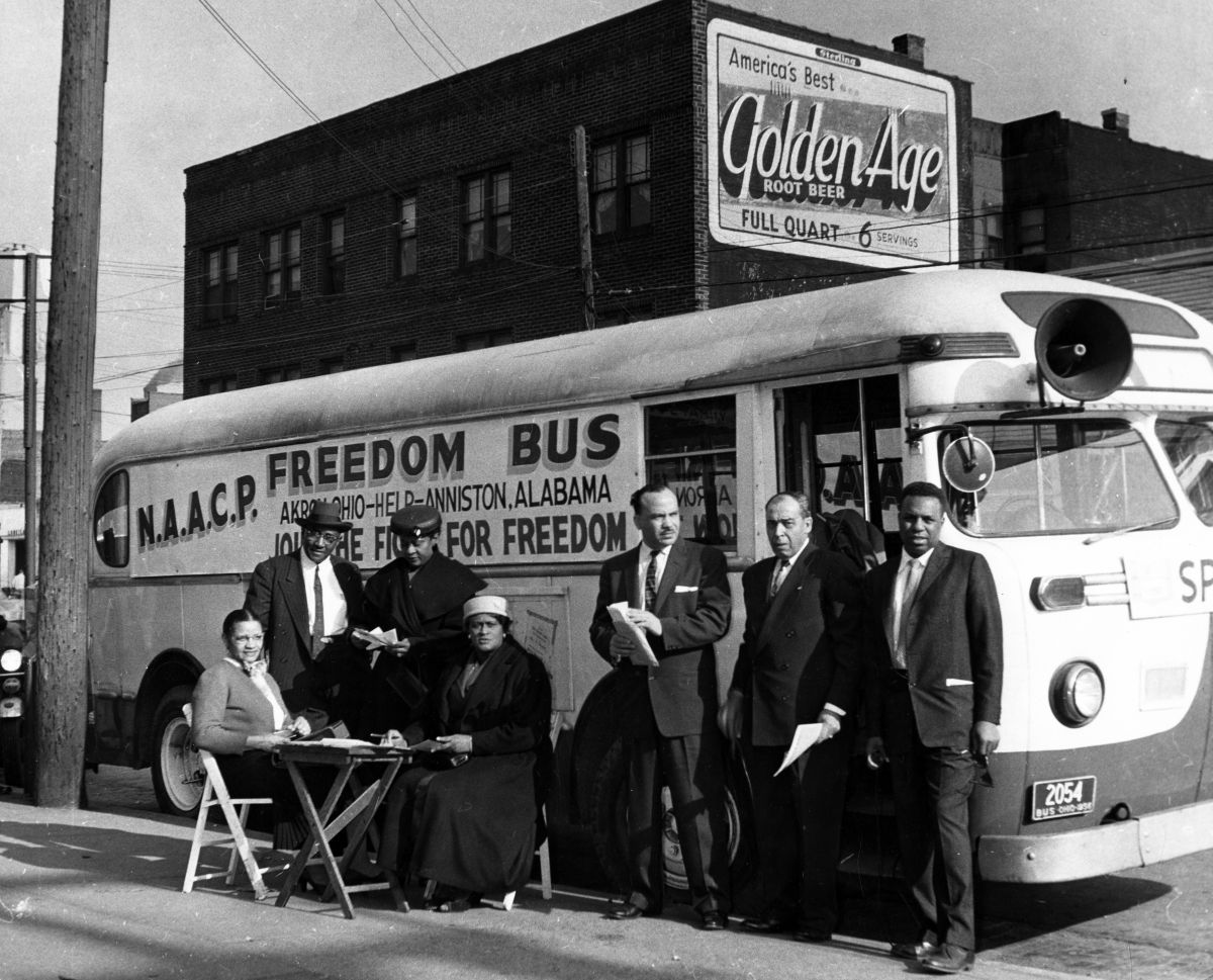 Freedom Riders in Alabama, 1956. Photo by Opie Evans.